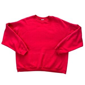 Vintage Hanes Red Crewneck Sweatshirt Men Size XL Long Sleeve Casual Pullover
